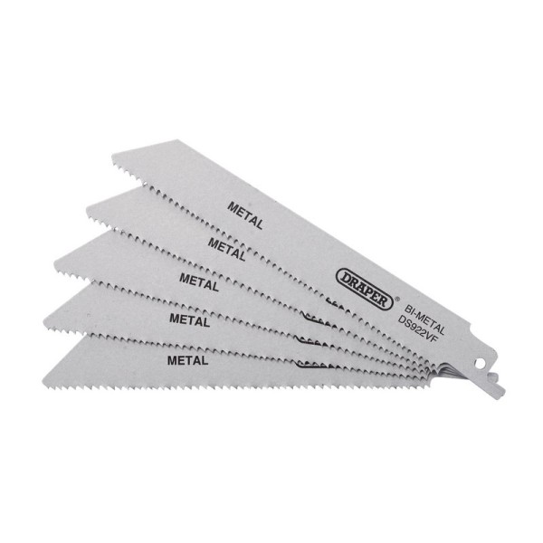 Draper Bi-Metal Reciprocating Saw Blades for Metal 150mm 10-14tpi (Pack Of 5) Draper Bi-Metal Reciprocating Saw Blades for Metal 150mm 10-14tpi (Pack Of 5)
