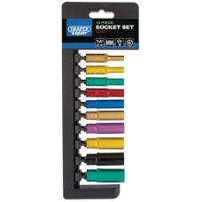 Draper Expert Metric Coloured Deep Socket Set, 1/4" Sq. Dr. (10 Piece) (50158)