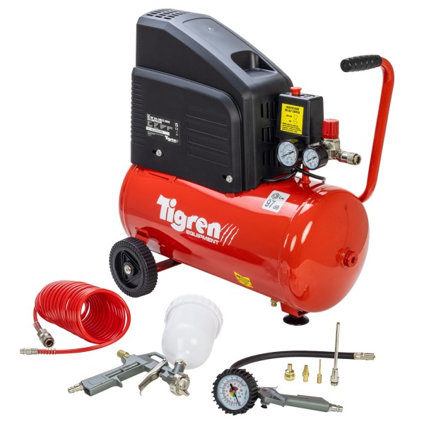 TIGREN DD 2hp 24ltr Direct Drive Compressor w/ Kit (04397S) TIGREN DD 2hp 24ltr Direct Drive Compressor w/ Kit (04397S)