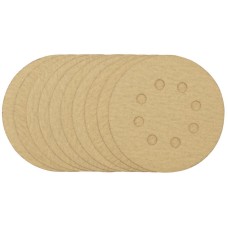 Draper 125mm Gold Sanding Discs with Hook & Loop - 180 Grit (Pack of 10)