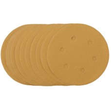Draper 150mm Gold Sanding Discs with Hook & Loop - 240 Grit (Pack of 10) Draper 150mm Gold Sanding Discs with Hook & Loop - 240 Grit (Pack of 10)