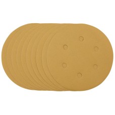 Draper 150mm Gold Sanding Discs with Hook & Loop - 320 Grit (Pack of 10)