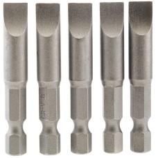 Draper 8mm 1/4" Hex Plain Slot Insert Bit 50mm Long X 5