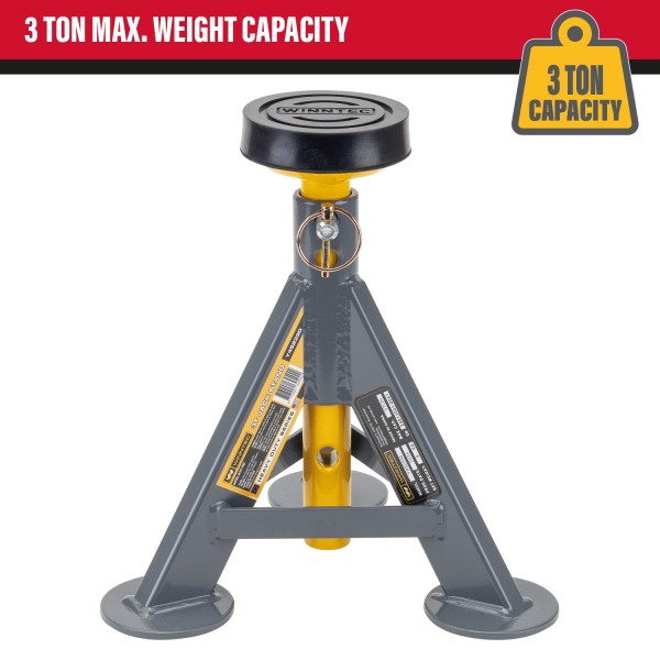WINNTEC® 3 Ton Low-Profile Pin Jack Stands (09850S) WINNTEC® 3 Ton Low-Profile Pin Jack Stands (09850S)