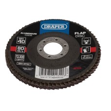 Draper 115 x 22.23mm Aluminium Oxide Flap Disc - 40 Grit