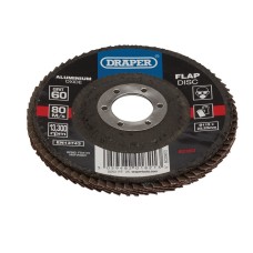 Draper 115 x 22.23mm Aluminium Oxide Flap Disc - 60 Grit