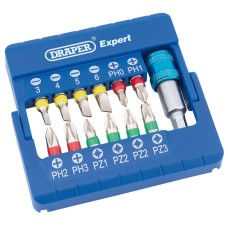 Draper EXPERT Coloured Screwdriver Bit Set With Magnetic Holder (13 Piece)