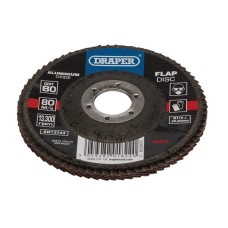 Draper 115 x 22.23mm Aluminium Oxide Flap Disc - 80 Grit