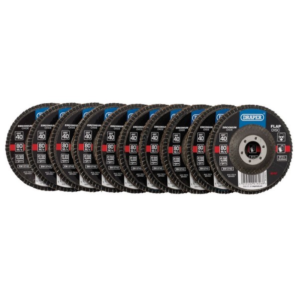 Draper Zirconium Oxide Flap Disc 115 x 22.23mm - 40 Grit Draper Zirconium Oxide Flap Disc 115 x 22.23mm - 40 Grit