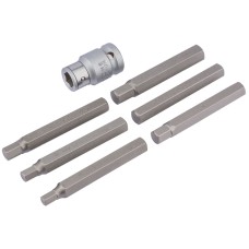 Draper EXPERT  6mm - 12mm Hexagon Bit Set And Holder 1/2" Sq. Dr. (7 Piece)