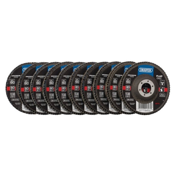 Draper Zirconium Oxide Flap Disc 115 x 22.23mm - 60 Grit Draper Zirconium Oxide Flap Disc 115 x 22.23mm - 60 Grit