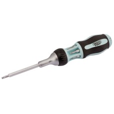 Draper EXPERT Soft Grip 7 In 1 Ratcheting Screwdriver And Bit Set (Draper Tx-star®)