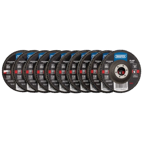 Draper Zirconium Oxide Flap Disc 115 x 22.23mm - 80 Grit Draper Zirconium Oxide Flap Disc 115 x 22.23mm - 80 Grit