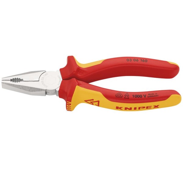 KNIPEX 03 06 160 SB VDE Combination Pliers, 225mm (87933) KNIPEX 03 06 160 SB VDE Combination Pliers, 225mm (87933)