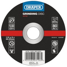 Draper DPC Metal Grinding Disc (115 x 6 x 22.23mm)