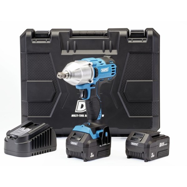 Draper D20 20V Brushless 1/2" Impact Wrench (400Nm) with 2 x 3Ah Batteries and Charger Draper D20 20V Brushless 1/2" Impact Wrench (400Nm) with 2 x 3Ah Batteries and Charger