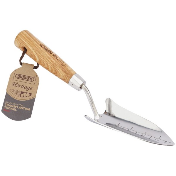 Draper Stainless Steel Transplanting Trowel with Ash Handle Draper Stainless Steel Transplanting Trowel with Ash Handle