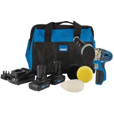 Draper Storm Force® 10.8V Power Interchange Mini Polisher Kit (+2 x 4Ah Batteries, Charger and Bag)