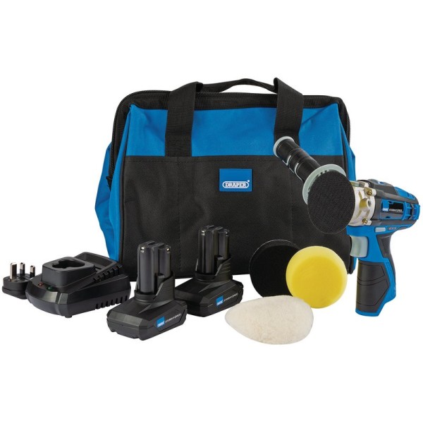 Draper Storm Force® 10.8V Power Interchange Mini Polisher Kit (+2 x 4Ah Batteries, Charger and Bag) Draper Storm Force® 10.8V Power Interchange Mini Polisher Kit (+2 x 4Ah Batteries, Charger and Bag)