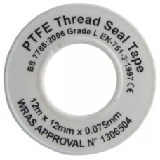 Faithfull P.T.F.E Tape 12mm x 12m White (Pack 10) PTFE