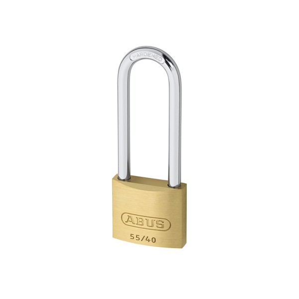 ABUS Mechanical 55/40mm Brass Padlock 63mm Long Shackle Carded ABUS Mechanical 55/40mm Brass Padlock 63mm Long Shackle Carded