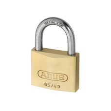 ABUS Mechanical 65IB/40mm Brass Padlock Stainless Steel Shackle Carded