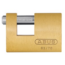 ABUS Mechanical 82/70mm Monoblock Brass Shutter Padlock Carded