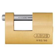 ABUS Mechanical 82/90mm Monoblock Brass Shutter Padlock Carded