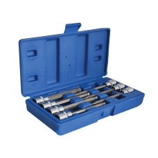 BlueSpot Tools 3/8in Drive Extra Long Hex Ball Socket Bit Set, 7 Piece