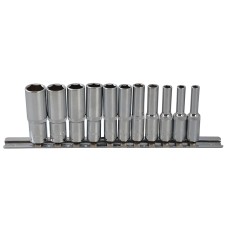 BlueSpot Tools Deep Socket Set of 11 Metric 1/4in Square Drive