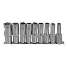 BlueSpot Tools Deep Socket Set of 9 Metric 1/2in Square Drive