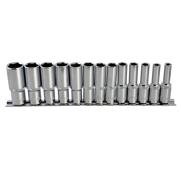 BlueSpot Tools Deep Socket Set of 13 Metric 3/8in Square Drive BlueSpot Tools Deep Socket Set of 13 Metric 3/8in Square Drive