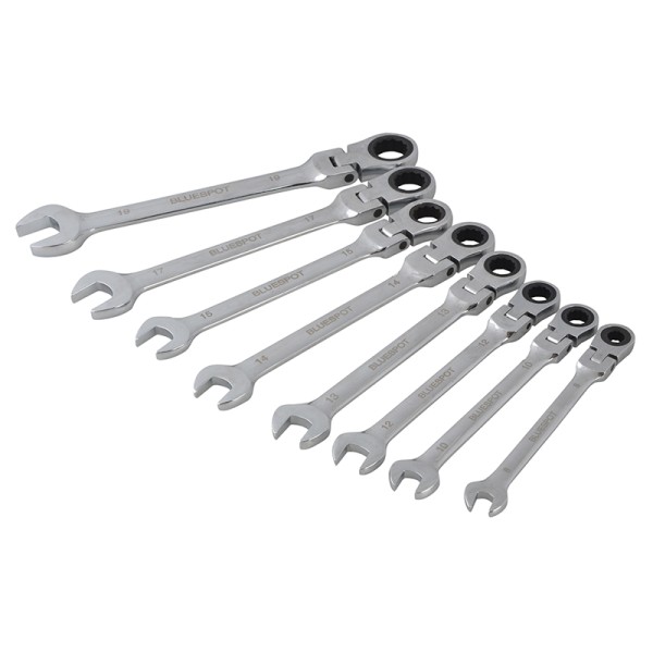 BlueSpot Tools Flexible Head Ratchet Set, 8 Piece BlueSpot Tools Flexible Head Ratchet Set, 8 Piece