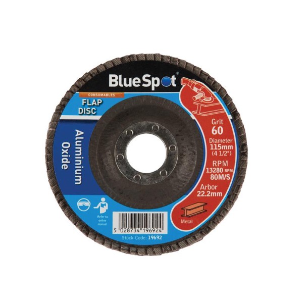 BlueSpot Tools Sanding Flap Disc 115mm 60 Grit BlueSpot Tools Sanding Flap Disc 115mm 60 Grit