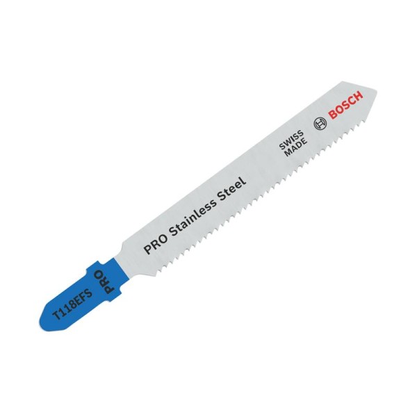 Bosch Powertool Accessories PRO Stainless Steel T118EFS Jigsaw Blade 83mm Pack of 5 Bosch Powertool Accessories PRO Stainless Steel T118EFS Jigsaw Blade 83mm Pack of 5