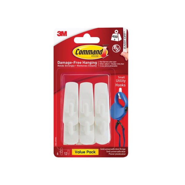 Command™ Small Utility Hook Value Pack (6 Hooks + 12 Strips) Command™ Small Utility Hook Value Pack (6 Hooks + 12 Strips)
