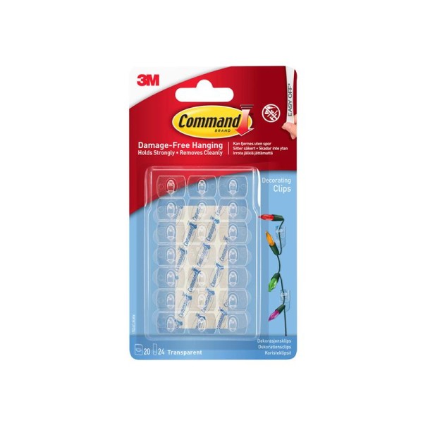 Command™ Clear Decorating Clip (20 Clips + 24 Strips) Command™ Clear Decorating Clip (20 Clips + 24 Strips)