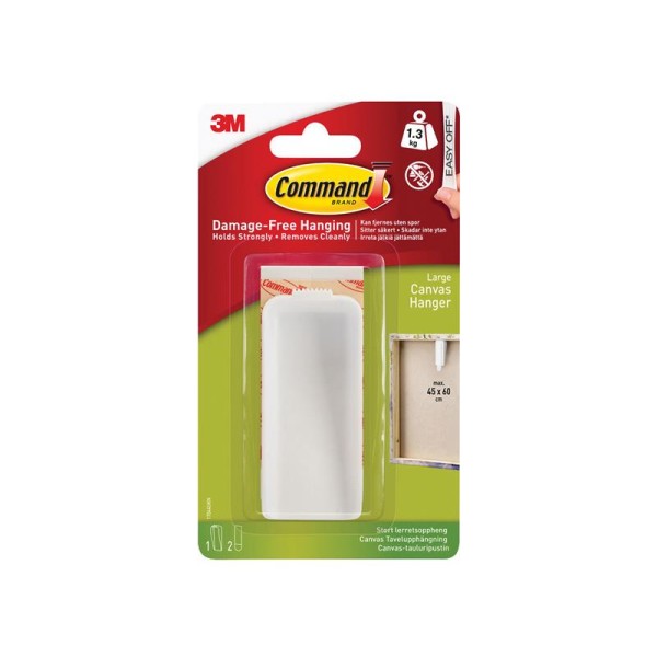 Command™ Canvas Hanger Large (1 Hook + 2 Strips) Command™ Canvas Hanger Large (1 Hook + 2 Strips)
