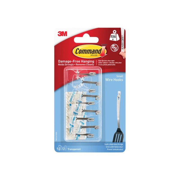 Command™ Clear Small Wire Hook Value Pack (9 Hooks + 12 Strips) Command™ Clear Small Wire Hook Value Pack (9 Hooks + 12 Strips)