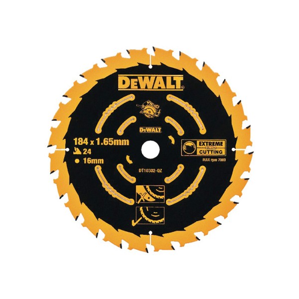 DEWALT Extreme Framing Circular Saw Blade 184 x 16mm x 24T DEWALT Extreme Framing Circular Saw Blade 184 x 16mm x 24T