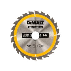 DEWALT Portable Construction Circular Saw Blade 190 x 30mm x 24T