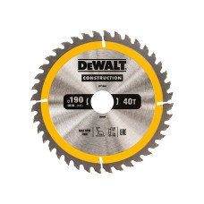 DEWALT Portable Construction Circular Saw Blade 190 x 30mm x 40T