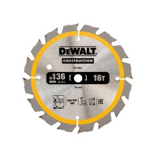 DEWALT Cordless Construction Trim Saw Blade 136 x 10mm x 16T