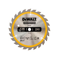 DEWALT Cordless Construction Trim Saw Blade 136 x 10mm x 24T