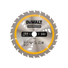 DEWALT Cordless Construction Trim Saw Blade 184 x 20mm x 24T