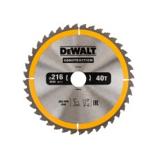 DEWALT Stationary Construction Circular Saw Blade 216 x 30mm x 40T ATB/Neg