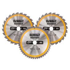 DEWALT DT1964 Construction Circular Saw Blade 3 Pack 305 x 30mm x 24T/48T/60T