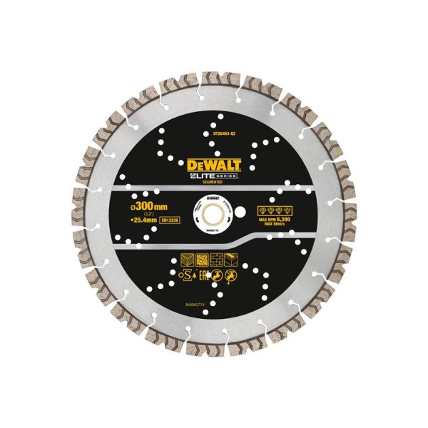 DEWALT ELITE SERIES™ All Purpose Diamond Segmented Wheel 300 x 25.4mm DEWALT ELITE SERIES™ All Purpose Diamond Segmented Wheel 300 x 25.4mm