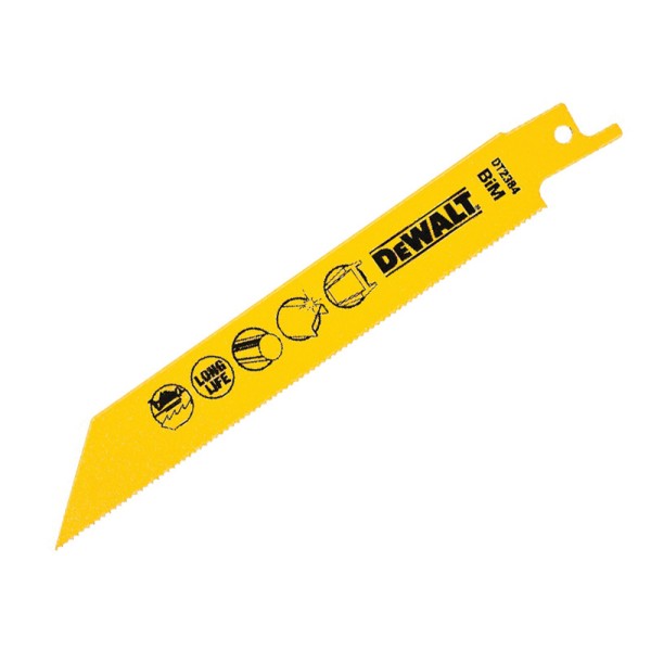 DEWALT Bi-Metal Reciprocating Blade for Metal 152mm x 18 TPI (Pack 5) DEWALT Bi-Metal Reciprocating Blade for Metal 152mm x 18 TPI (Pack 5)