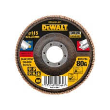 DEWALT Extreme Flap Disc 115 x 22.2mm 80G